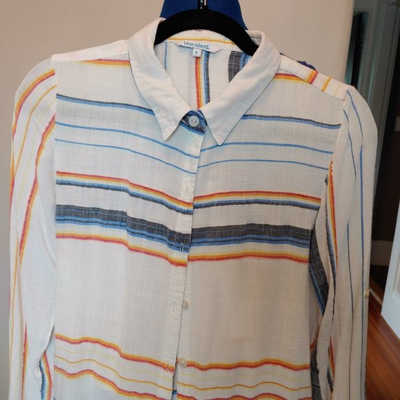 Blue Island Small Multicolored Blouse or Coverup - Picture 2 of 6